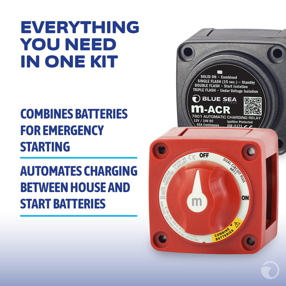 Blue Sea Systems emergency parallel function linked batteries for emergency engine starting
