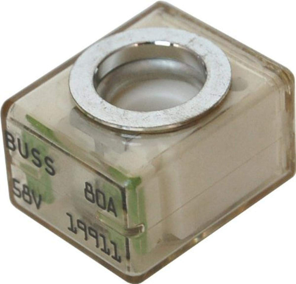 Blue Sea Systems MRBF terminal fuse 80A with clear window showing blown fuse status