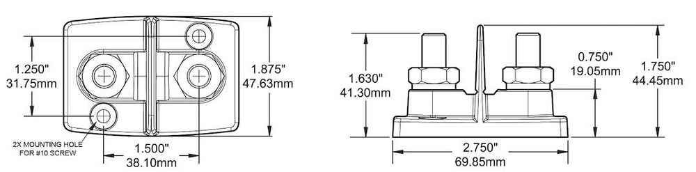 Blue Sea Systems PowerPost dual connector demonstrates secure high current terminal setup