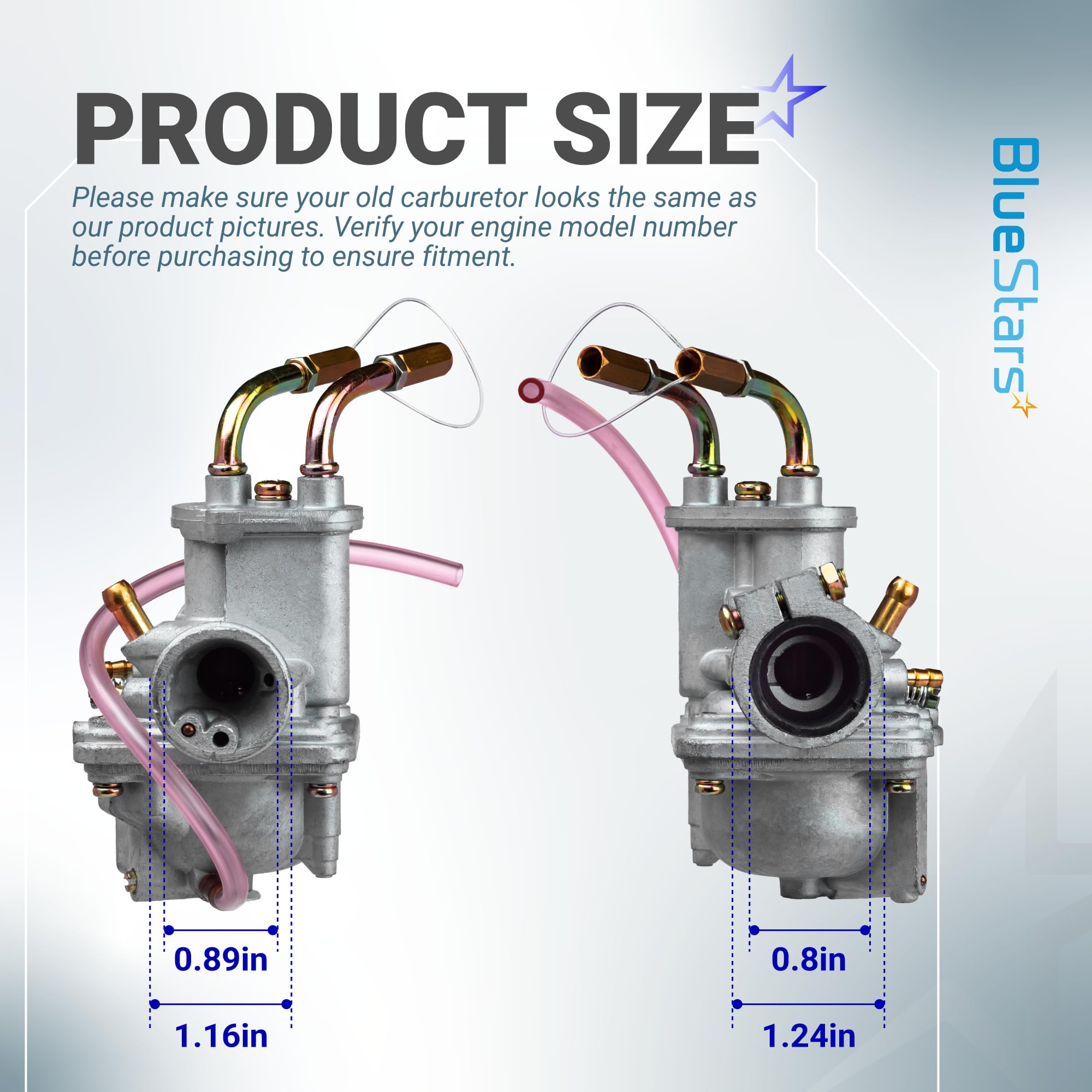 BlueStars PW50 air filter included for cleaner, efficient air intake.