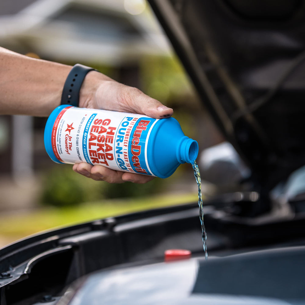 BlueDevil DIY application under hood demonstrates easy leak sealing