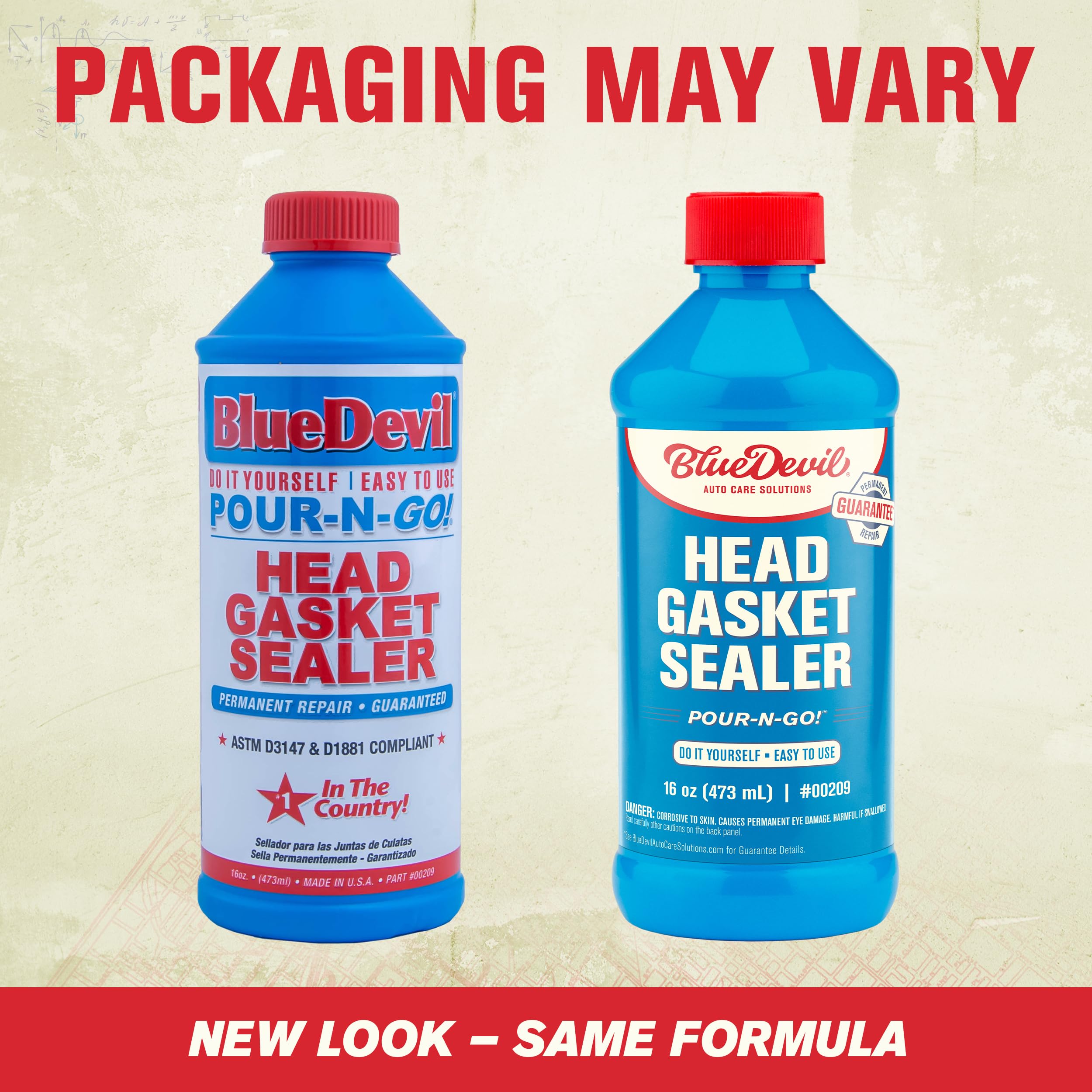 BlueDevil permanent seal for head gasket leaks on various engines