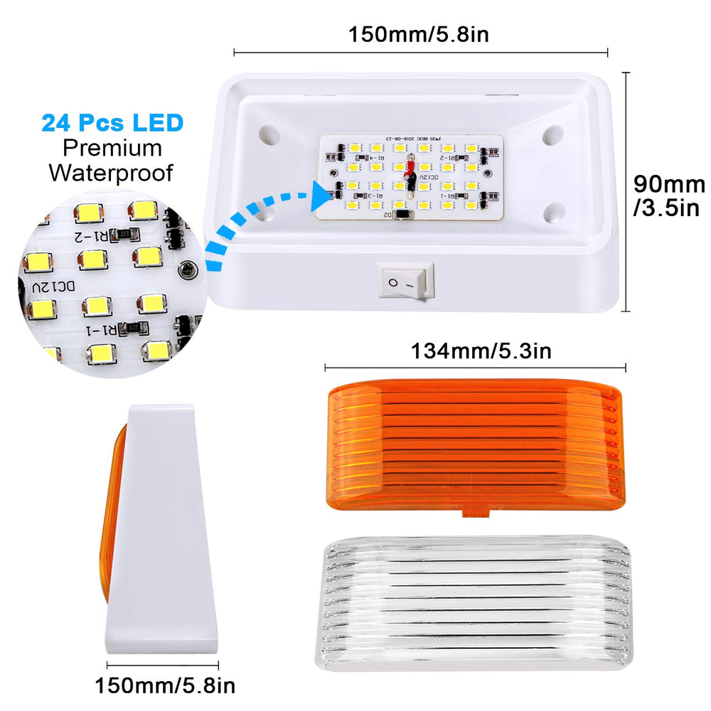 BlueFire 2-pack rv porch lights for versatile exterior lighting on vehicles.