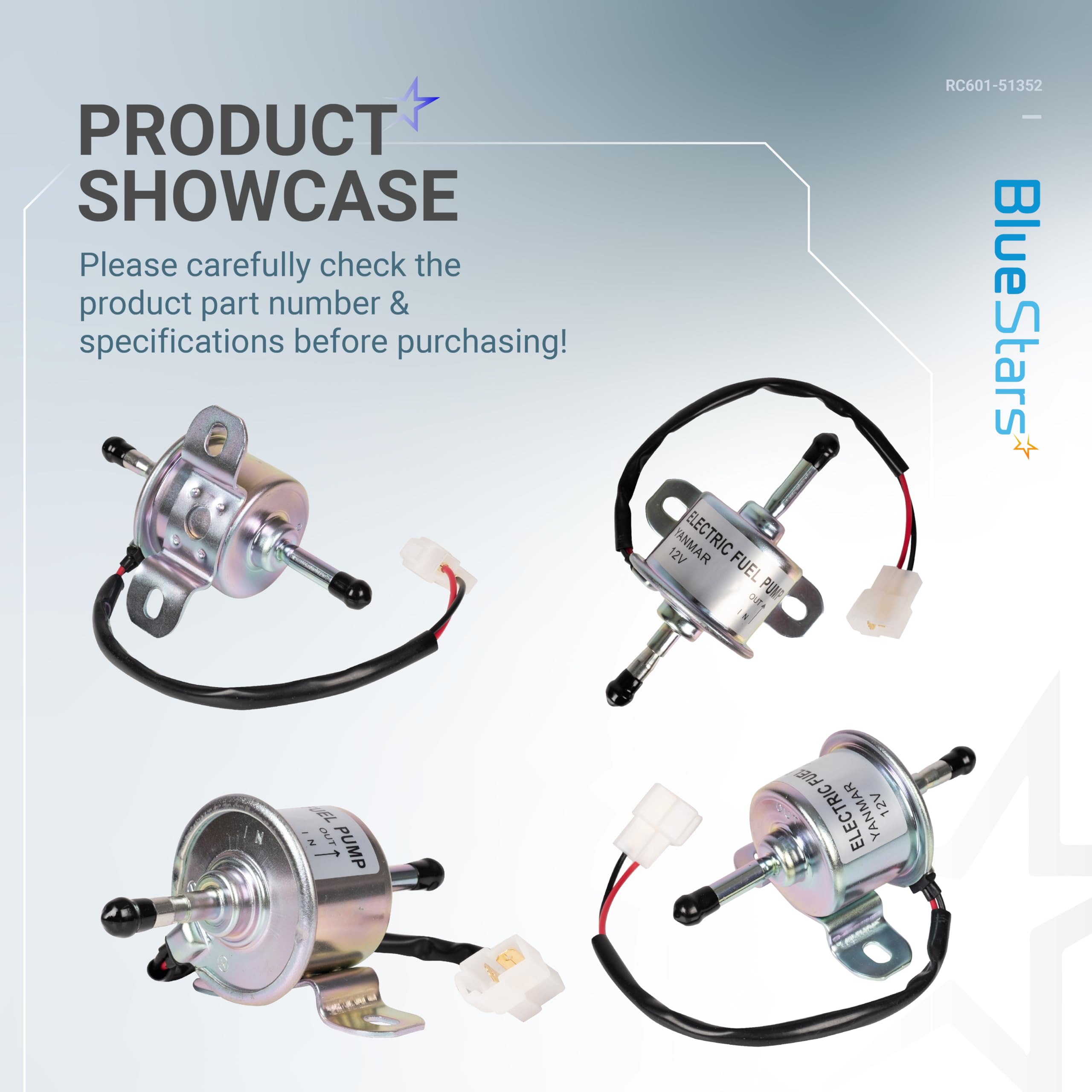 BlueStars RC601-51352 fuel pump installed on Kubota ZD-series equipment