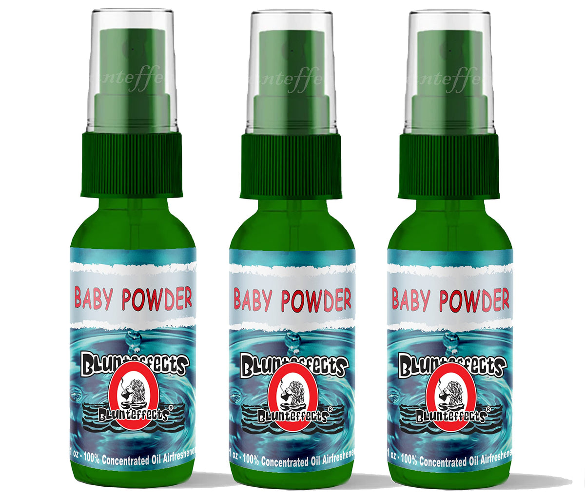Blunteffects Blunt Effects Baby Powder bottle releases a soft, comforting aroma