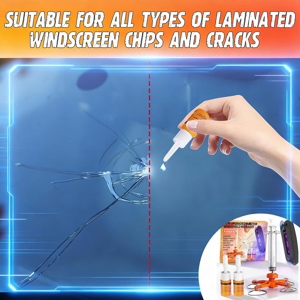 BLUTOKS glass repair liquid fills chips and cracks, restoring clarity