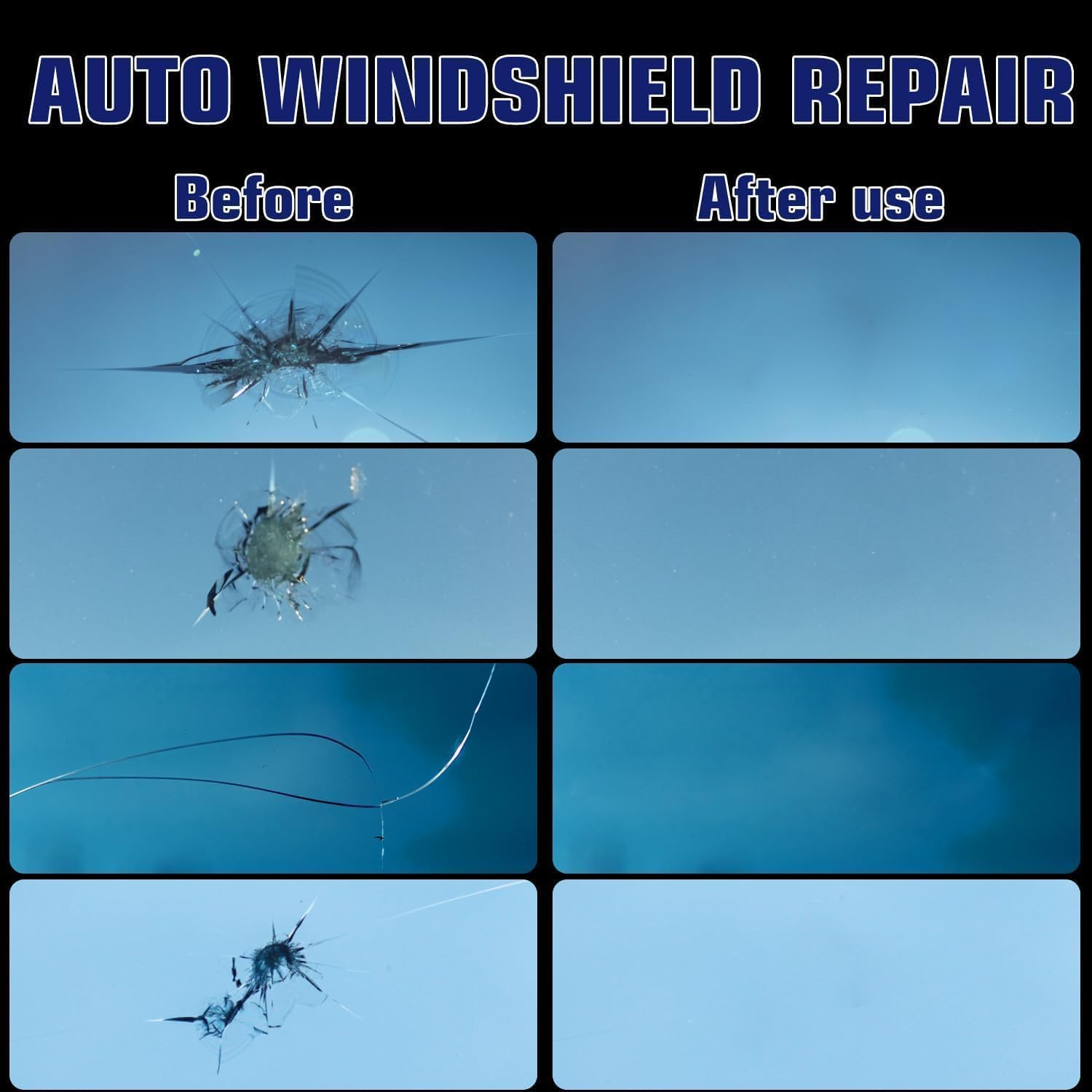 BLUTOKS Windshield Repair Kit nano resin creates a strong, nearly invisible fix