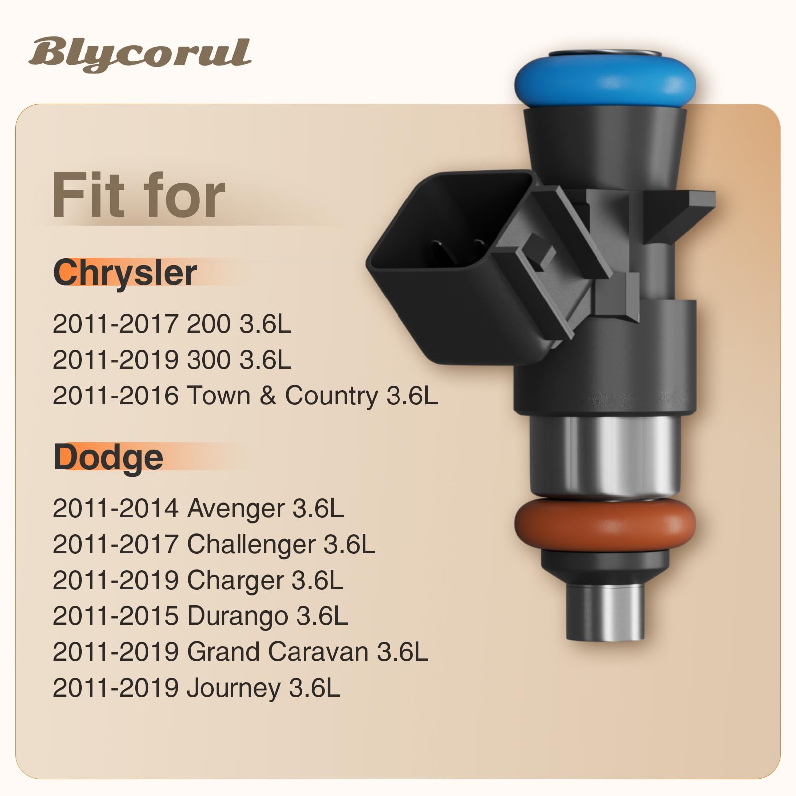 Blycorul fuel injector set for Dodge Charger highlighting tight sealing and fit
