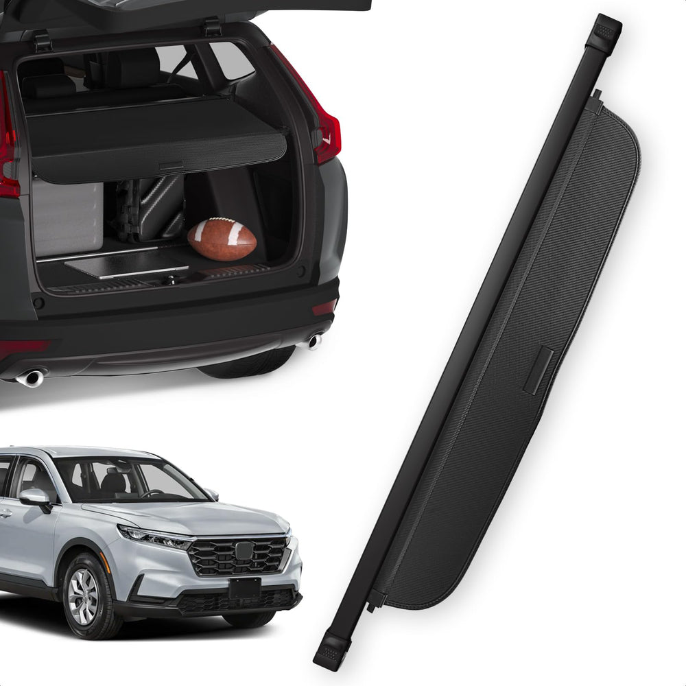 Blycorul CR‑V retractable cargo cover in carbon texture shields belongings.