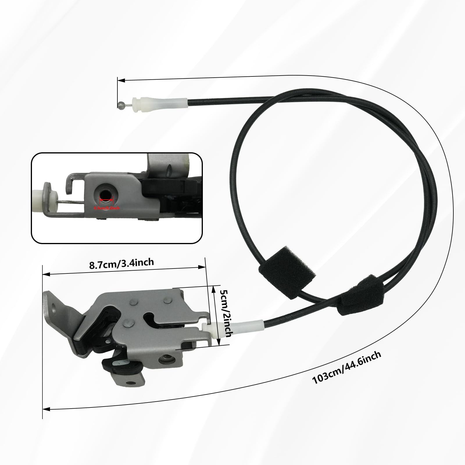 Ford E150/E250/E350 van latch fitting with cable.
