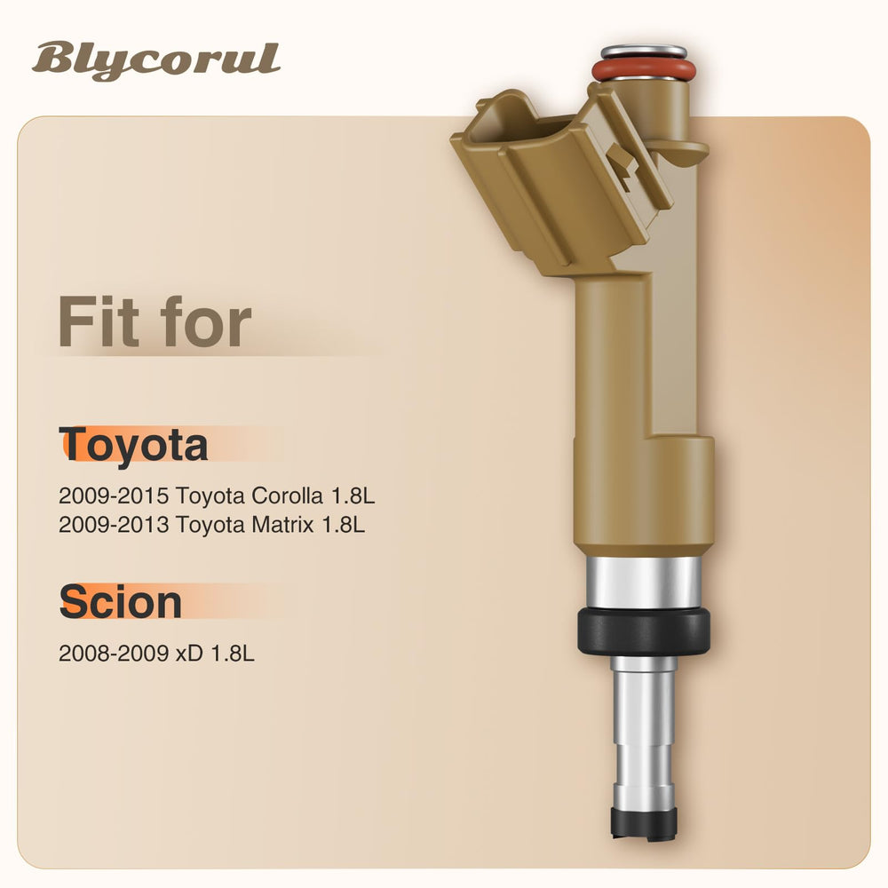 Blycorul fuel injector set for Toyota Matrix promotes steady fuel delivery