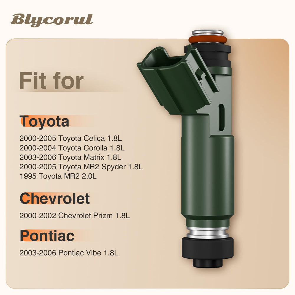 Blycorul injector close-up shows high-density fluororubber O-rings for tight seals.