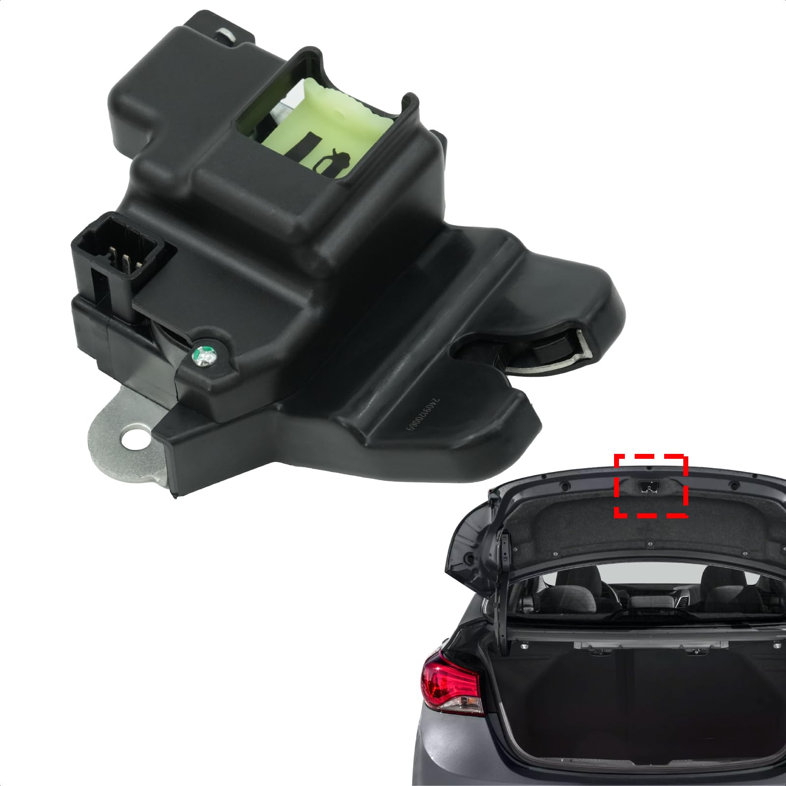 Blycorul rear trunk latch actuator close-up for smooth opening.