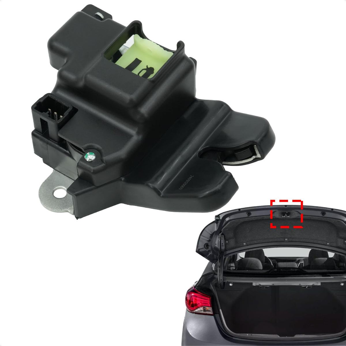 Blycorul rear trunk latch actuator close-up for smooth opening.