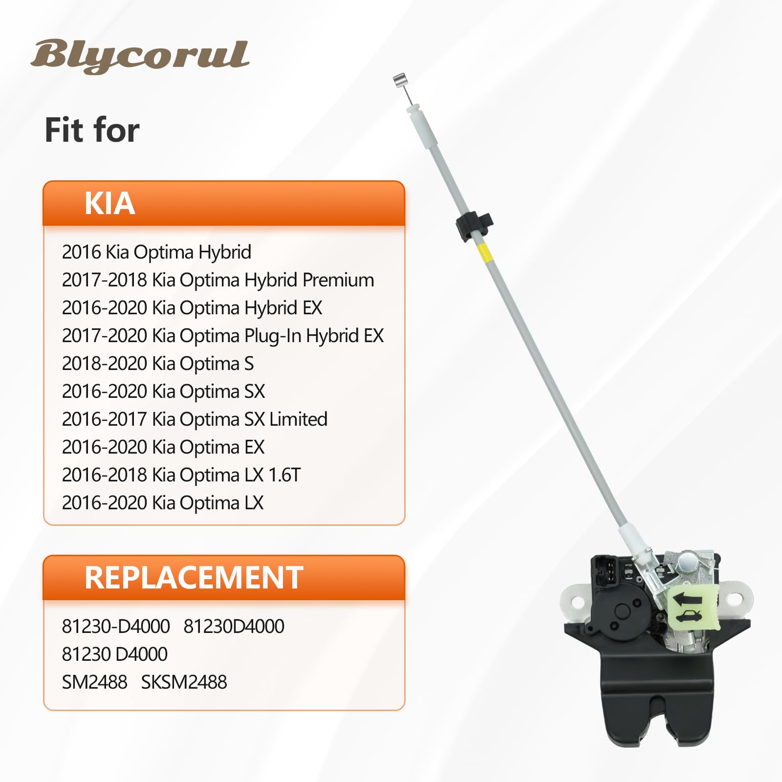 Blycorul rear trunk latch actuator front-angle shot highlights direct replacement compatibility