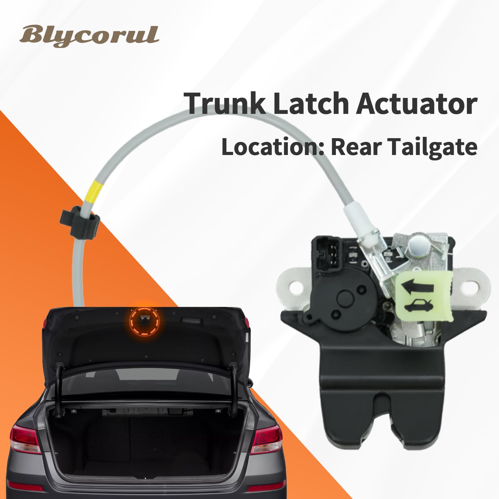 Blycorul rear trunk latch actuator installed in a Kia Optima demonstrates seamless integration