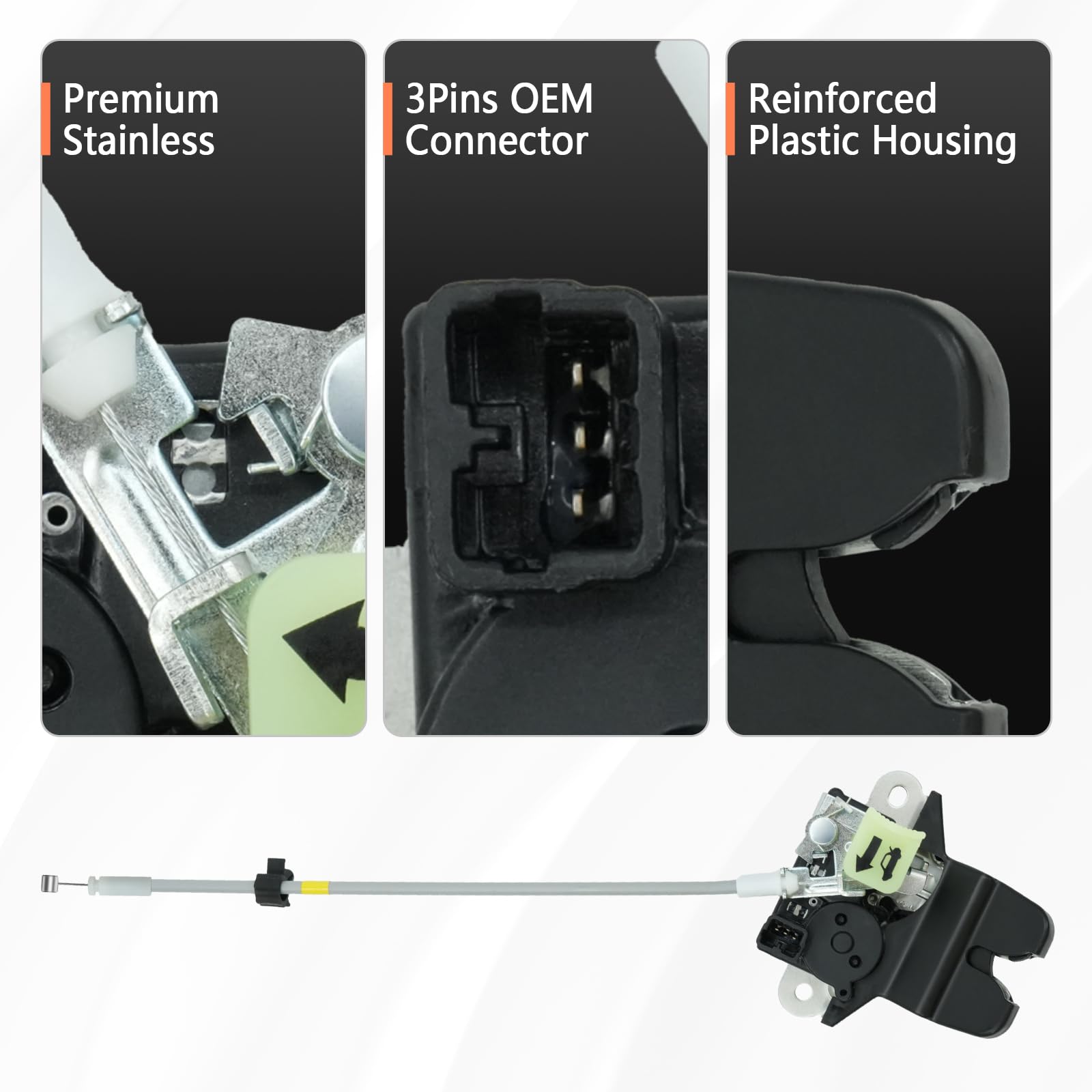 Blycorul rear trunk latch actuator packaging image emphasizes ready-to-install kit