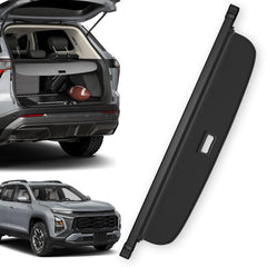 Blycorul trunk cover in carbon texture shields valuables in Chevy Equinox cargo