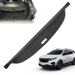 Blycorul trunk cover for Chevy Equinox with carbon fiber ends offering privacy and a stylish look