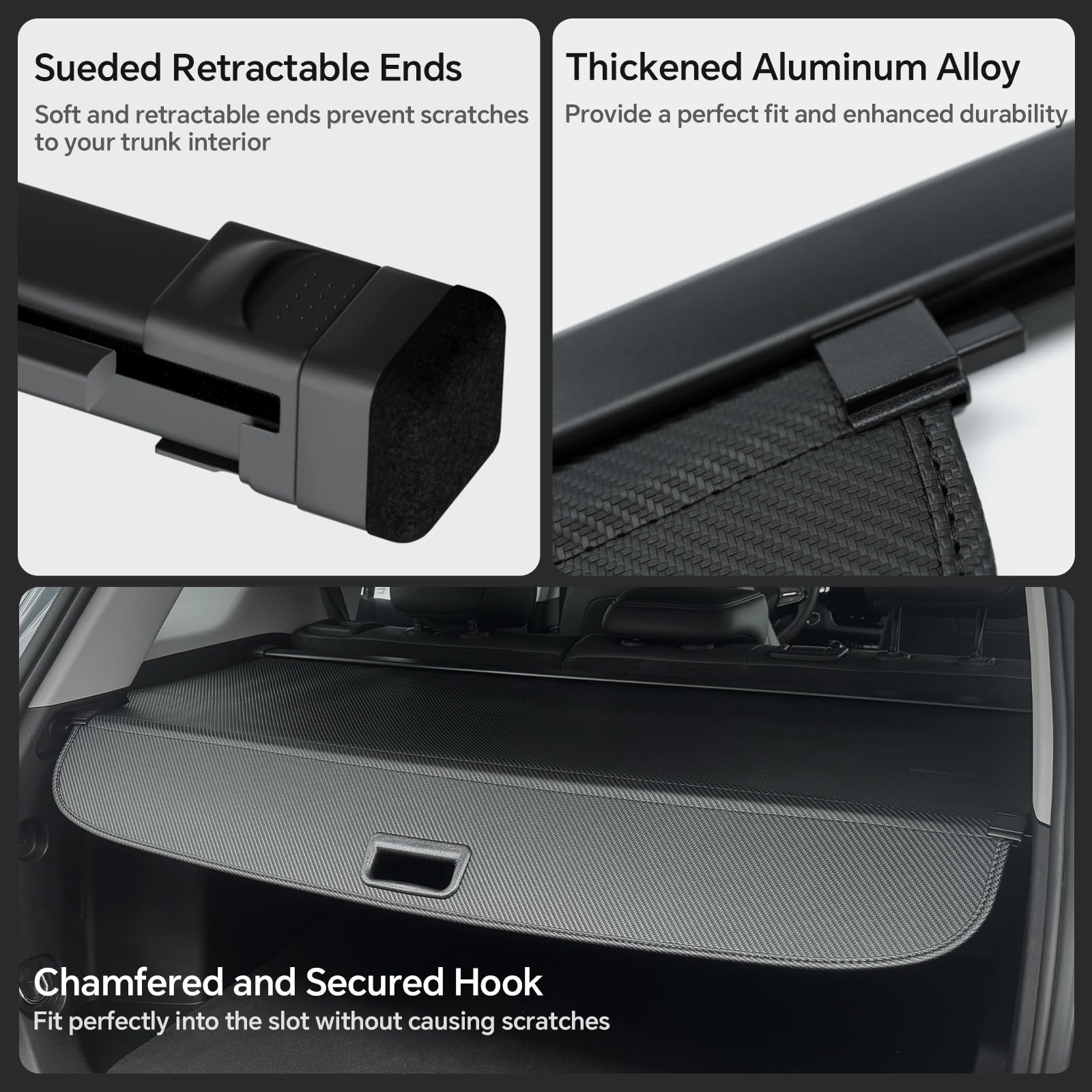 Retractable Blycorul trunk cover opened while keeping cargo concealed