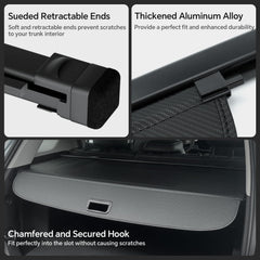 Retractable Blycorul trunk cover opened while keeping cargo concealed