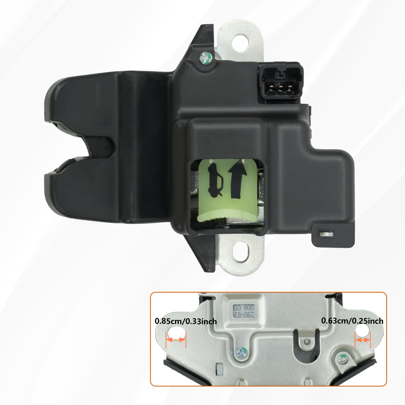 Blycorul trunk latch actuator during installation demonstrates precise fit.
