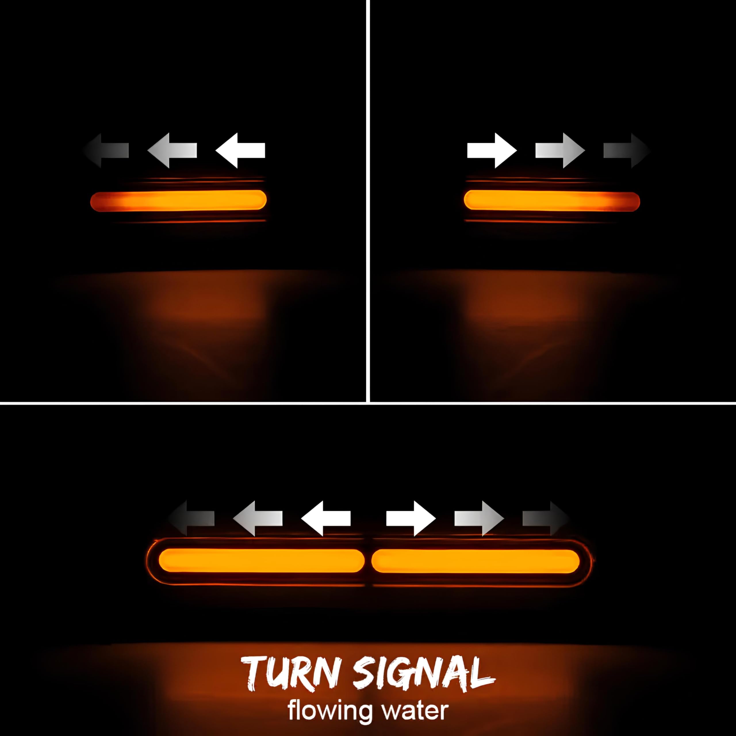 BlyilyB sequential turn signal offers left-right amber flowing indicators.