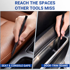 Bmizdir tool in use between car seats removing crumbs for cleaner interior