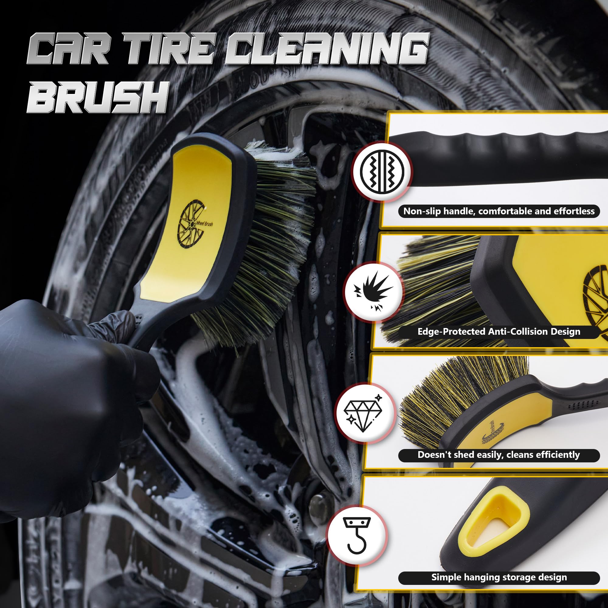 BMLEI two-in-one detailing kit shown for faster wheel and tire cleaning.