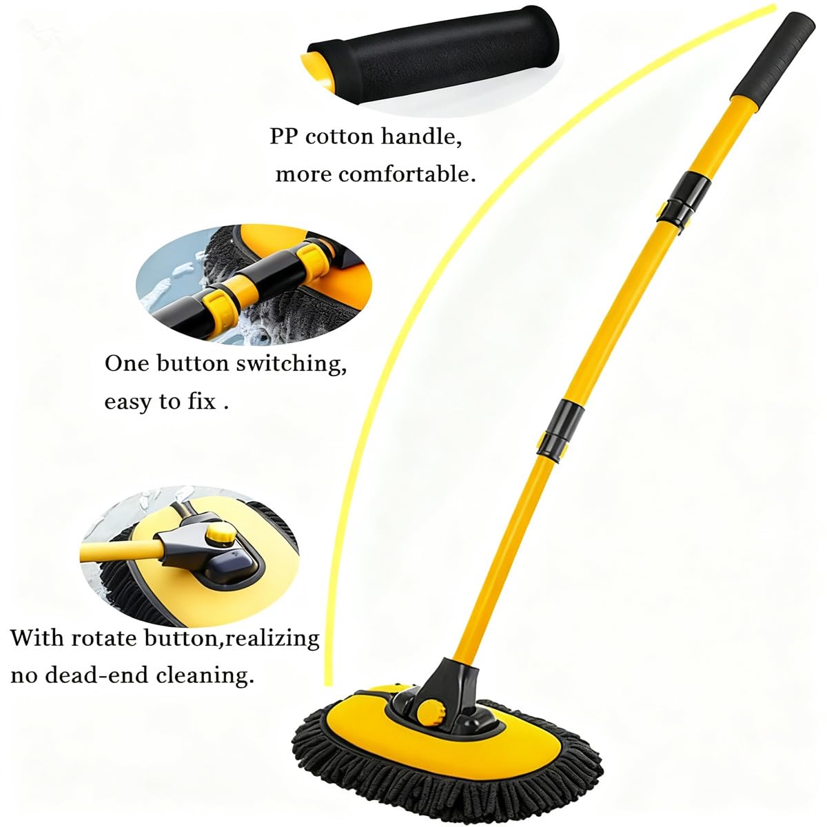 bmlei chenille microfiber brush head for gentle, scratch-free cleaning.