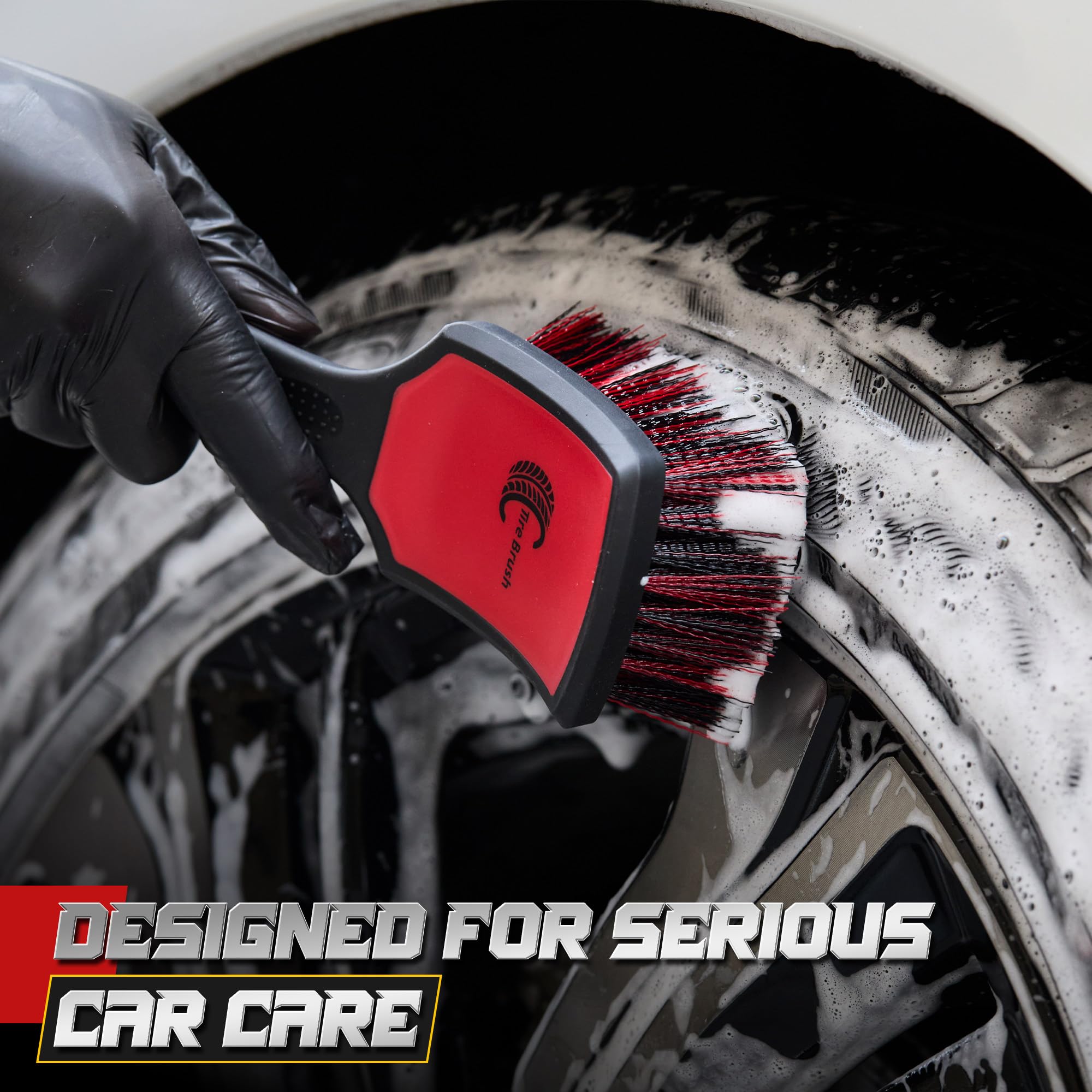 BMLEI in-use wheel and tire cleaning on a car