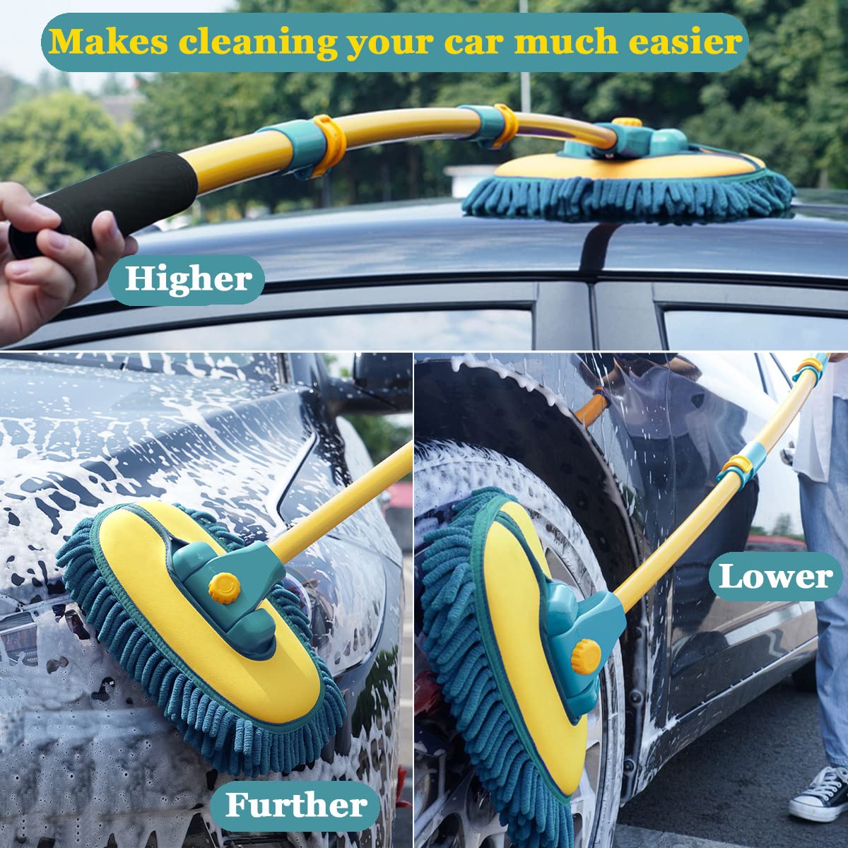 BMLEI rotatable brush head for flexible cleaning
