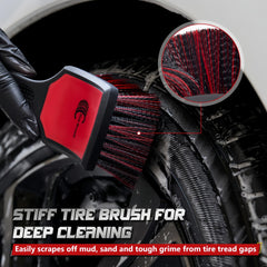 BMLEI stiff tire brush close-up for deep grime removal