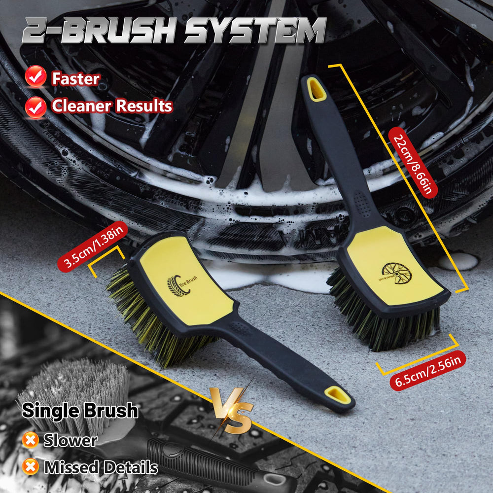 BMLEI stiff tire brush for deep cleaning, easily removing road grime.