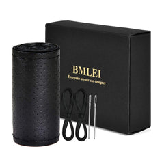 BMLEI genuine leather steering wheel cover with anti-slip design for better control