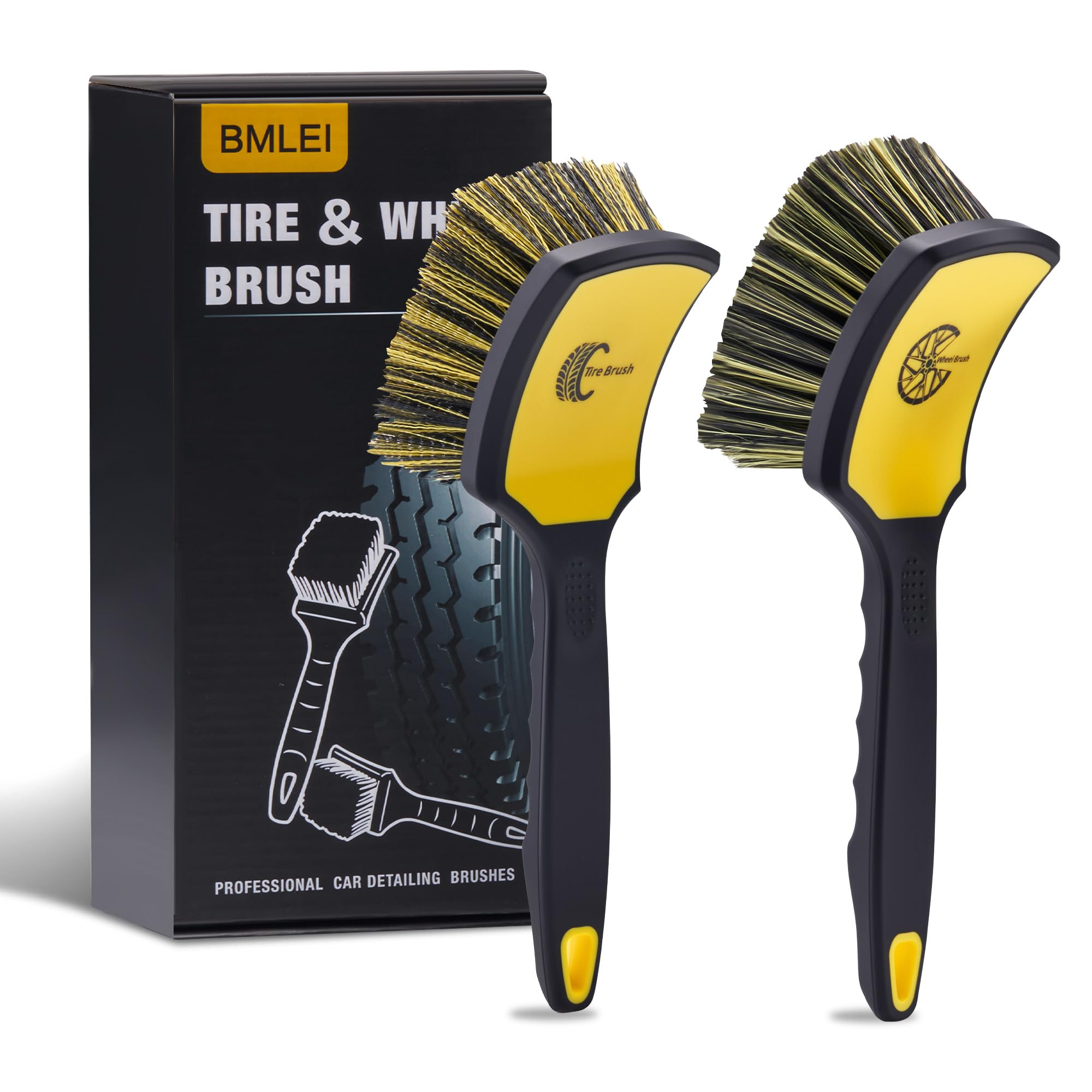 BMLEI soft-bristle wheel brush for scratch-free rim cleaning and gentle maintenance.