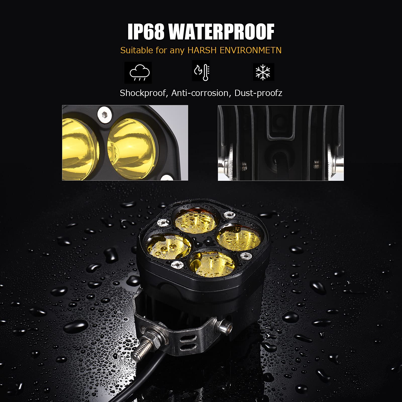 BMPUG IP68 waterproof LED work light for boats and outdoors