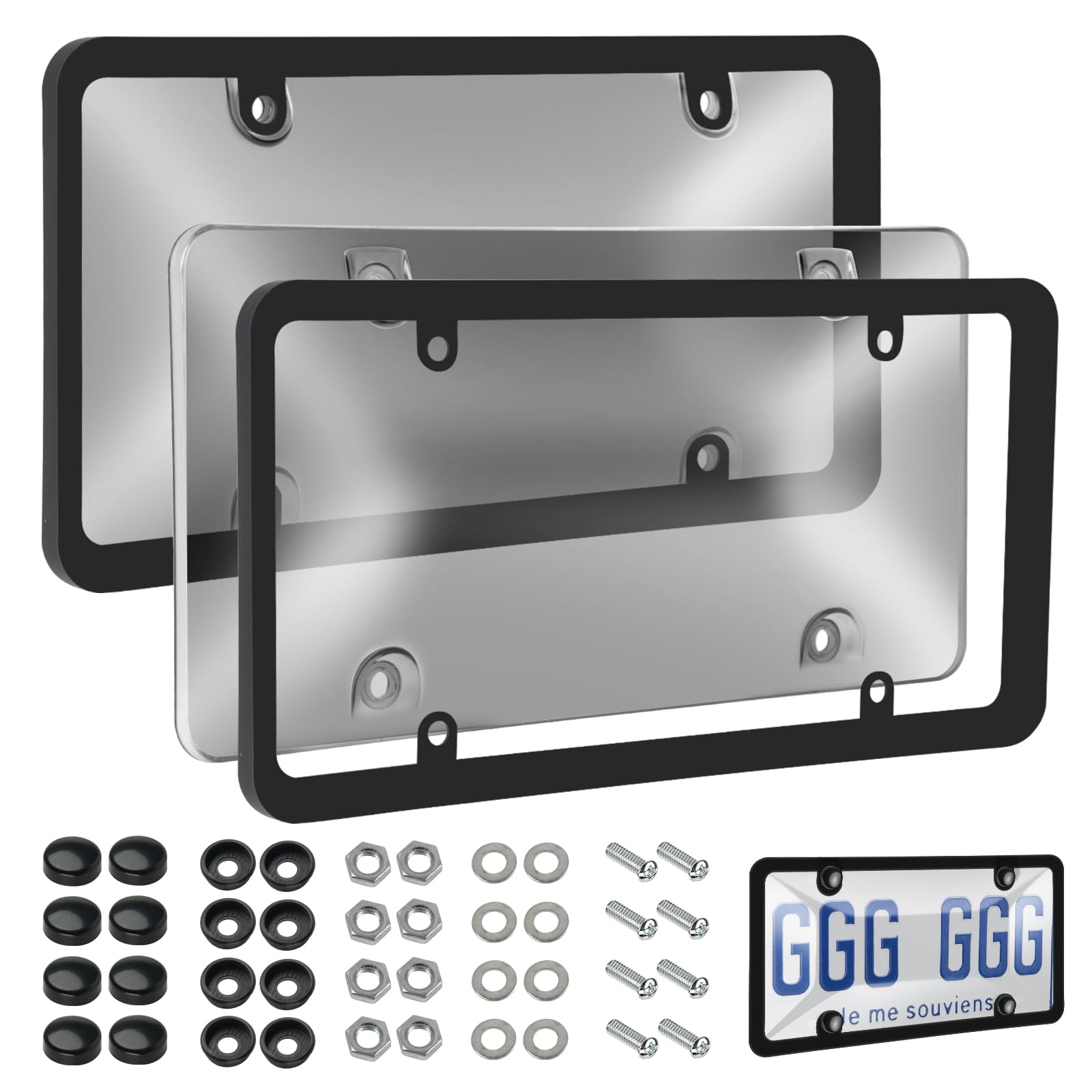 Bmrewax 2-pack license frame front view with matte finish for durable protection.