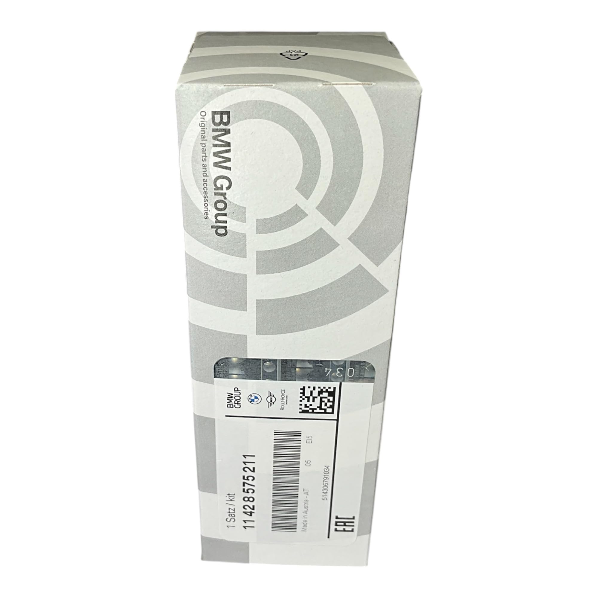 BMW 11428575211 materials closeup emphasizes durable construction and filtration-focused design