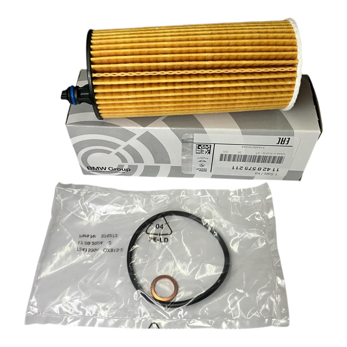 BMW 11428575211 oil filter element set for OEM fit and reliable engine filtration