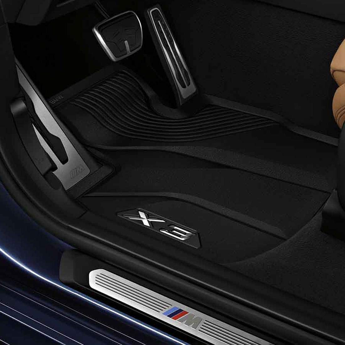 BMW all-weather floor mats for G01 X3 front mats protect the interior from dirt and spills