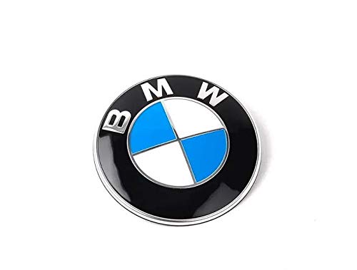 BMW hood emblem installed on a car hood for confident styling.