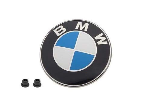 BMW hood emblem Roundel 82mm with chrome finish for authentic look.