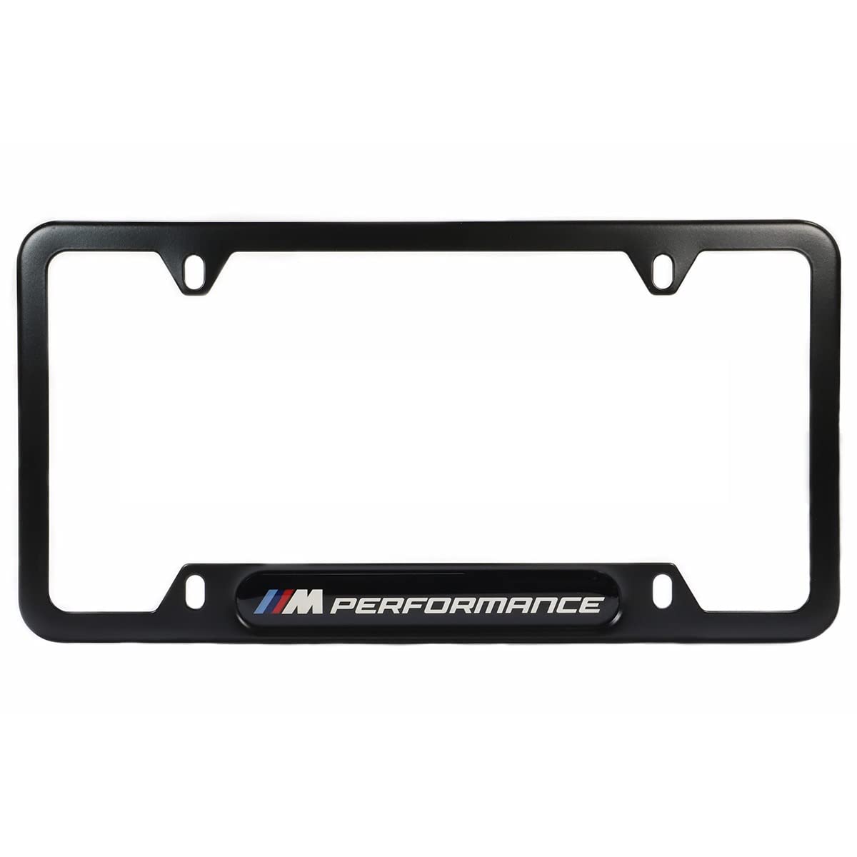 BMW M Performance license plate frame in black for sleek styling and easy mounting