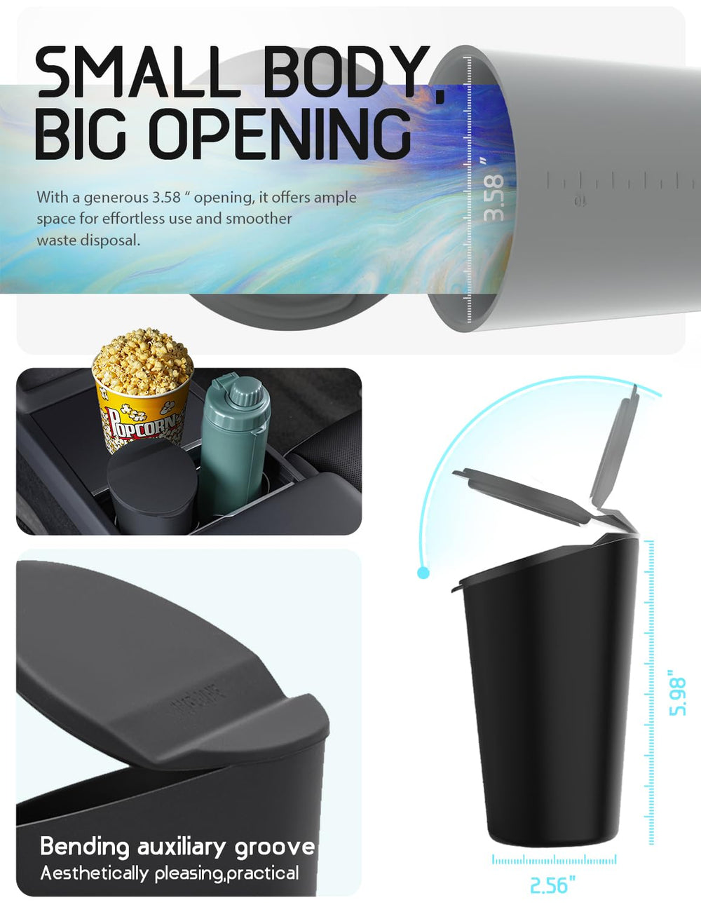 BMZX black 2-pack trash cans offer versatile storage anywhere.