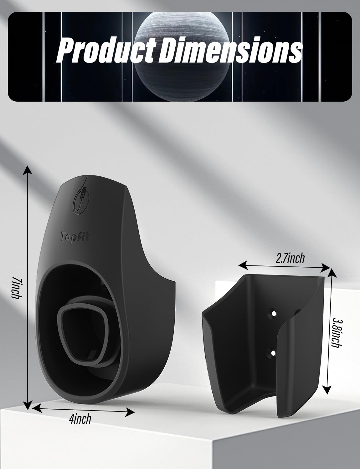 BMZX EV Charger Holder uses ABS material for durable, waterproof garage use.