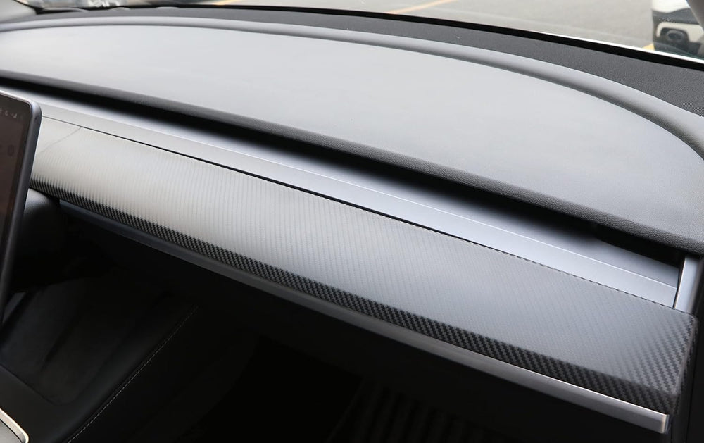 BMZX front door trim cover left side for Model 3/Y protects edges with carbon fiber gloss