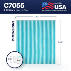 BNX TruFilter C7055 packaging shows USA-made seal and safety standards