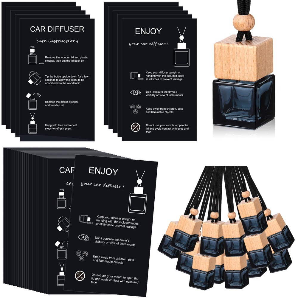 Boao bottle diffuser set with wooden lid for slow fragrance release in cars