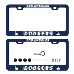 BOARLIDA Dodgers license frame front view highlights durable stainless steel protection.